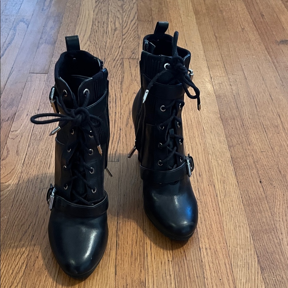 Sam Edelman Black Lace Up Boots